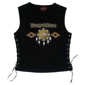 Vintage Y2K 2002 Easyriders Biker Lace Up Tank Top
